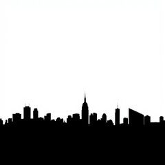 Fototapeta premium Silhouette of skater at sunset over city skyline skyline silhouette 