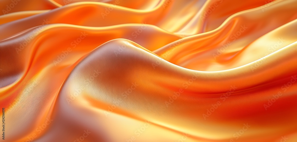Poster a flowing silk satin fabric with soft, elegant waves, created using generative ai to mimic natural m