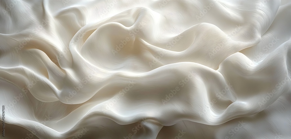 Poster a flowing silk satin fabric with soft, elegant waves, created using generative ai to mimic natural m