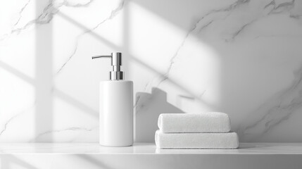 modern dispenser white bottle with a pump ,  on white   background . cream , shampoo , cosmetic , soap , gel