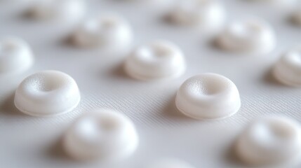 Abstract Macro Close-up of White Circular Elements on Textured Surface