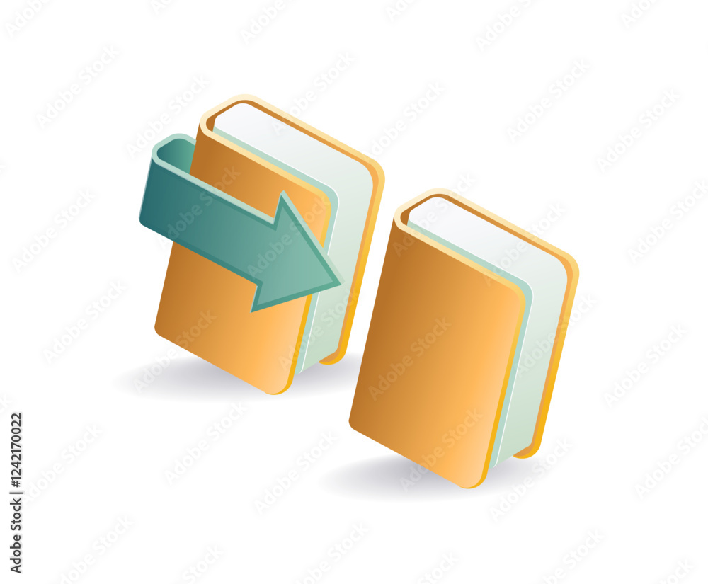 Poster digital folder data duplication concept illustration