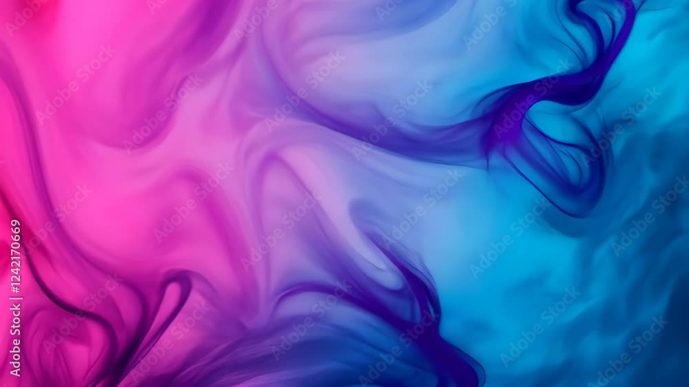 Poster unique design abstract digital pixel noise glitch error in vibrant blue and pink gradient background