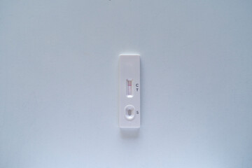 Negative Covid test on a white table
