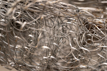 Extreme closeup of a steel wool pad