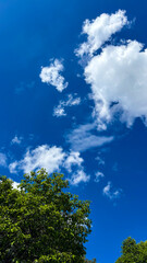 Beautiful blue sky background with clouds