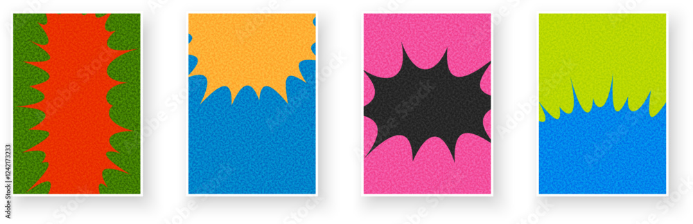 Poster vibrant starburst patterns in bold colors create a dynamic and modern vector illustration for striki