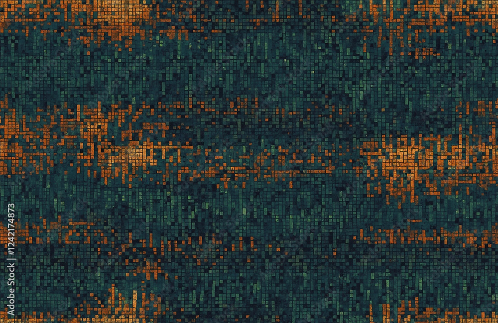 Aufkleber seamless pixel art pattern with grunge textures and distressed edges, ideal for backgrounds and text