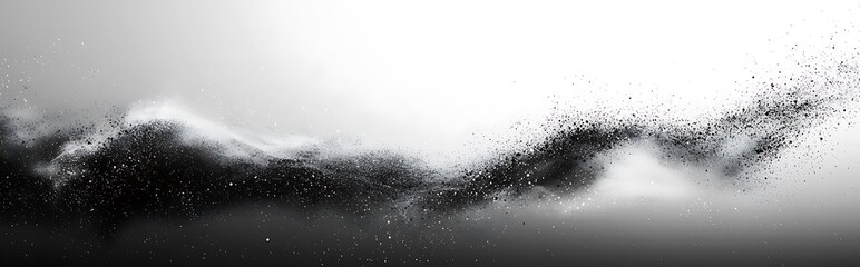 A grainy gradient background in shades of grey, black, and white, featuring a monochrome abstract noise texture for sophisticated designs.