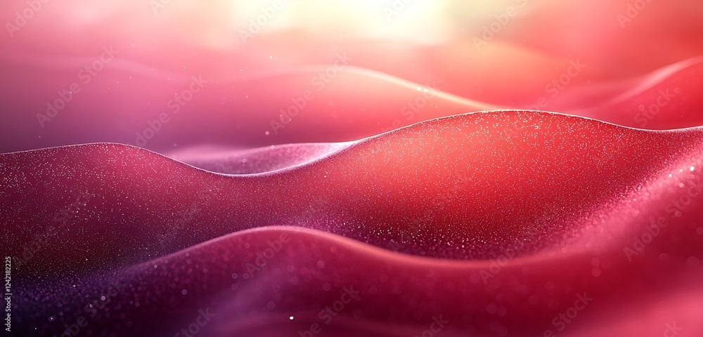 Poster a grainy texture background with a blurred gradient in red and pink, featuring dynamic wave textures
