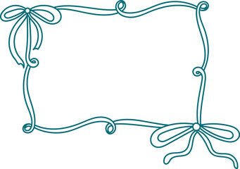 Line Vintage Rectangle Frame With Bow