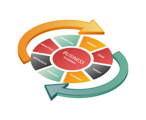 Business erp system management concept illustration