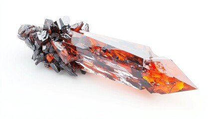 Lava Dagger of the Fire Elemental, a striking 3D illustration showcasing a weapon with a molten core, radiating intense heat and power against a pure white backdrop.