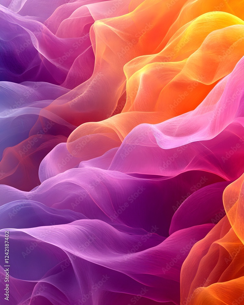 Aufkleber a dynamic composition with transparent shapes and vibrant gradients evokes movement and energy, crea