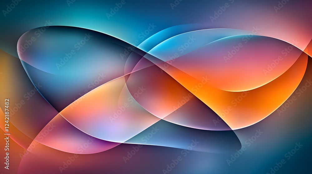 Aufkleber a dynamic composition with transparent shapes and vibrant gradients evokes movement and energy, crea