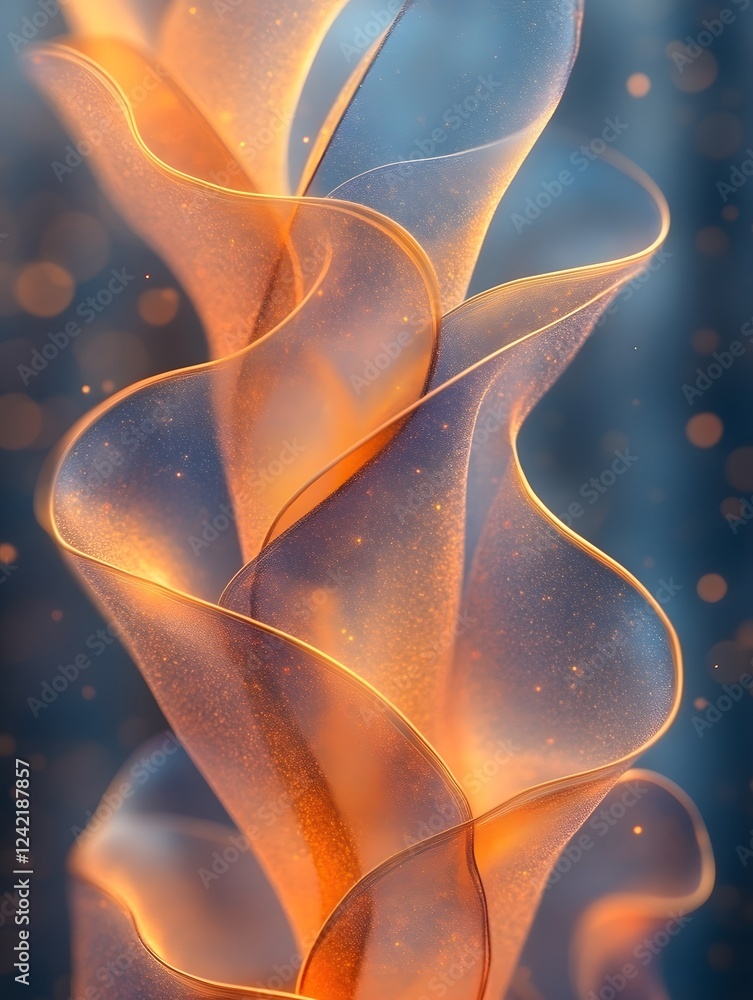 Poster a dynamic composition with transparent shapes and vibrant gradients evokes movement and energy, crea