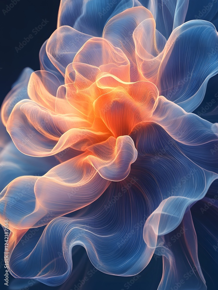 Poster a dynamic composition with transparent shapes and vibrant gradients evokes movement and energy, crea