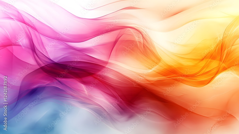 Aufkleber a dynamic composition with transparent shapes and vibrant gradients evokes movement and energy, crea
