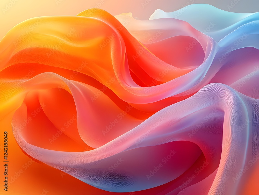 Aufkleber a dynamic composition with transparent shapes and vibrant gradients evokes movement and energy, crea
