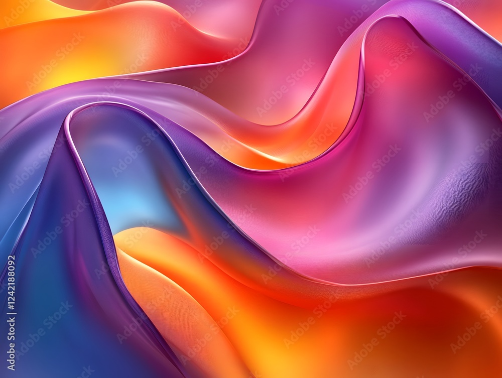 Poster a dynamic composition with transparent shapes and vibrant gradients evokes movement and energy, crea