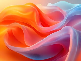 Fototapeta premium A dynamic composition with transparent shapes and vibrant gradients evokes movement and energy, creating a modern feel. Ideal for backgrounds in graphic design or digital media conveying innovation.