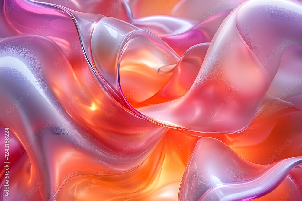 Poster a dynamic composition with transparent shapes and vibrant gradients evokes movement and energy, crea