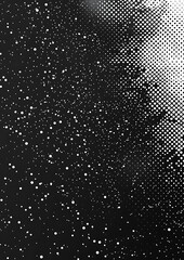 A Halftone noise texture featuring grunge dirty speckles, spots, and dots in a black and white grit sand grain wallpaper, ideal for retro pixel comic textured backdrop