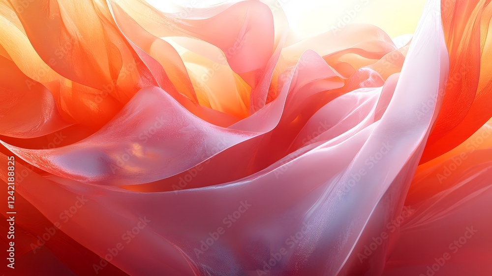 Poster a dynamic composition with transparent shapes and vibrant gradients evokes movement and energy, crea