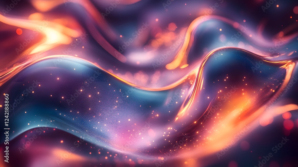 Poster a dynamic composition with transparent shapes and vibrant gradients evokes movement and energy, crea