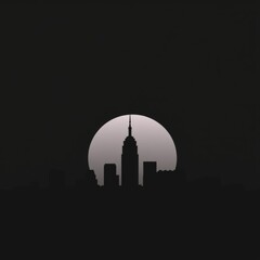 Naklejka premium Peaceful sunset over california urban jungle skyline with skyscrapers skyline silhouette 