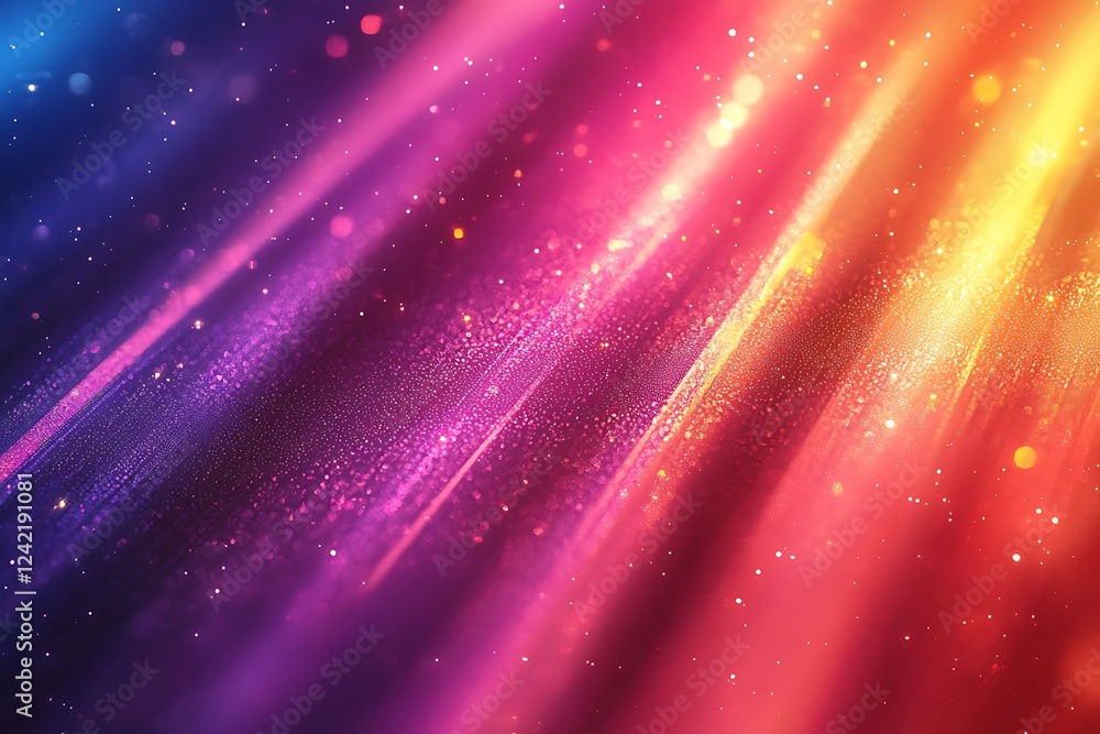 Poster a holographic blur with a color gradient, featuring grain noise texture and neon iridescent colors b