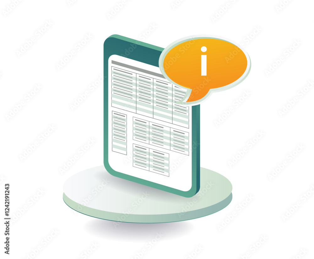 Aufkleber application information data form concept illustration