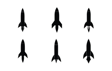 Six Rocket Silhouettes Ready for Launch
