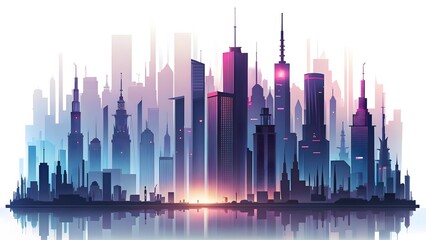 Obraz premium Cityscape Skyline Illustration
