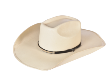 cowboy style hat straw hat with black ribbon isolated on white background, straw hat for women and men head protection