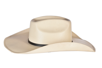 cowboy style hat straw hat with black ribbon isolated on white background, straw hat for women and men head protection
