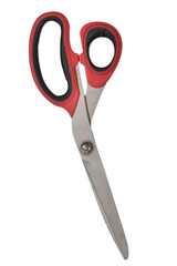 metal scissors sharp cutting and sewing knife with plastic head isolated on white transparent background