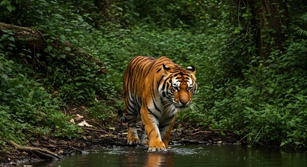 Polar Bear Stands on Arctic Ice Floes With Mountains in Background