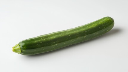 Fresh Zucchini: A single, vibrant green zucchini lies on a clean surface, showcasing its smooth skin, and delicate texture, ready to be transformed into delicious culinary creations.