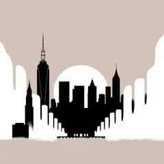 Obraz premium Skyline illustration of the berlin city germany silhouette vector of famous places skyline silhouette 