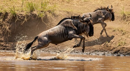 Majestic Tiger Walking Through Shallow Water