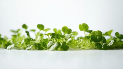 Fresh Green Sprouts: A close-up shot of a cluster of fresh, vibrant green sprouts, showcasing the delicate details of their leaves and stems.
