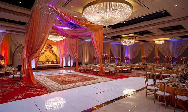 Wedding Stylist Cultural Ballroom Setup for a Musically Rich and Beautiful Celebration