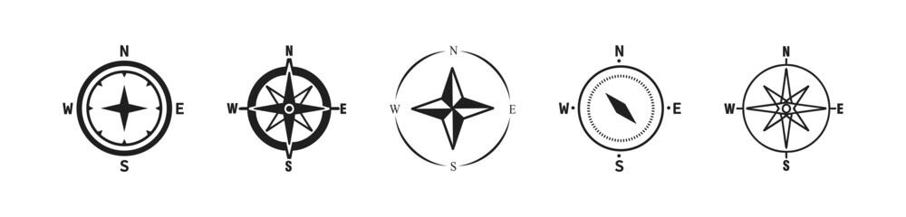 Compas icon set , navigation symbol. © rochmuch