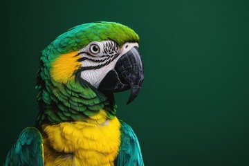 Fototapeta premium Vibrant and Colorful Macaw Portrait A Digital Artwork Capturing the Striking Beauty of a Tropical Bird in its Natural Habitat
