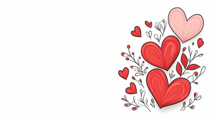 Romantic hearts floral design, Valentine's Day greeting card background