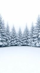 Fototapeta premium Snowy forest winter landscape, postcard
