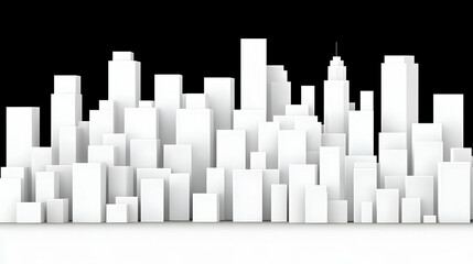 White city skyline, urban landscape, design