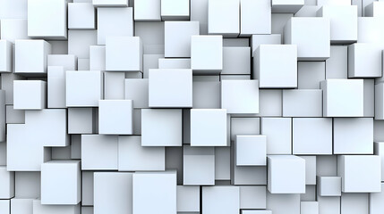 White Cubes Abstract Background