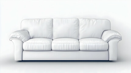 Fototapeta premium White sofa, studio shot, simple background, furniture catalog